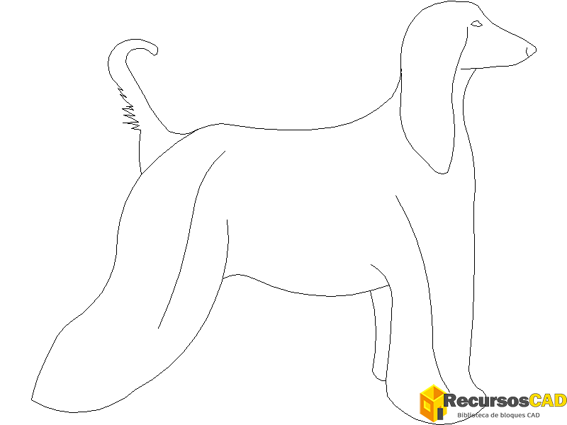 descargar perro galgo autocad dwg gratis en vista lateral bloque 2D