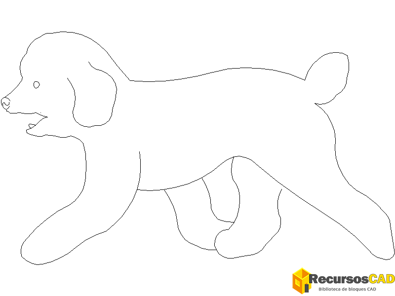 descargar perro caniche autocad dwg gratis en vista lateral 2D