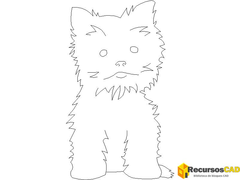 descargar perro pomerania autocad dwg gratis en vista frontal 2D