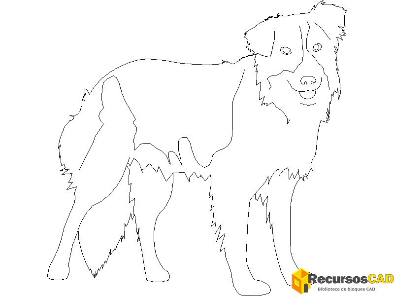 descargar perro collie autocad dwg gratis en vista lateral 2D