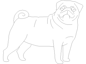 Descargar perro pug AutoCAD DWG Gratis – Bloque 2D