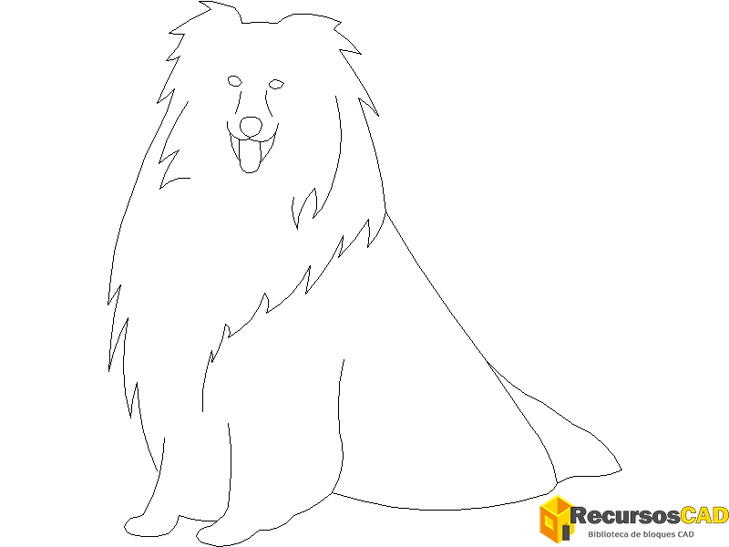 descargar perro collie autocad dwg gratis en vista frontal lateralizada 2D