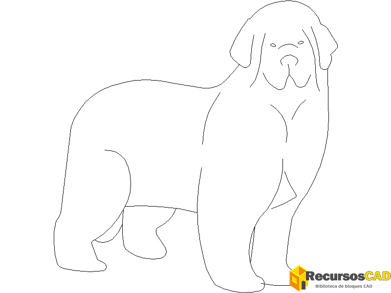 descargar perro mastin autocad dwg gratis en vista lateral 2D