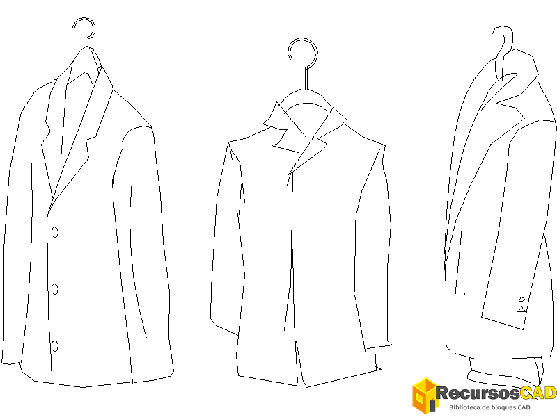 Bloques DWG de Abrigos: Ropa para AutoCAD Gratis en 2D - RecursosCAD