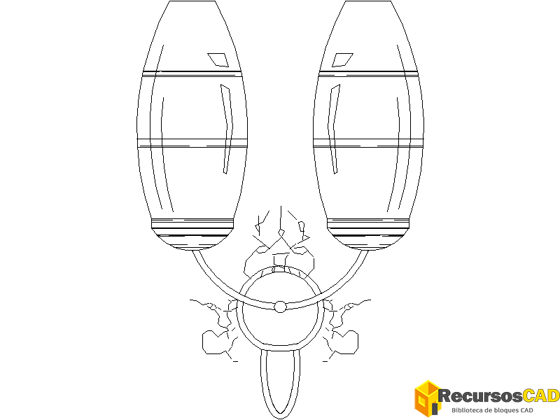 Aplique con pantallas de cristal ovalado