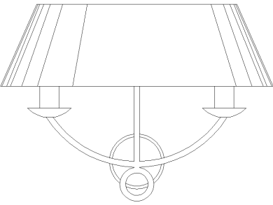 Aplique de dos brazos con pantalla única