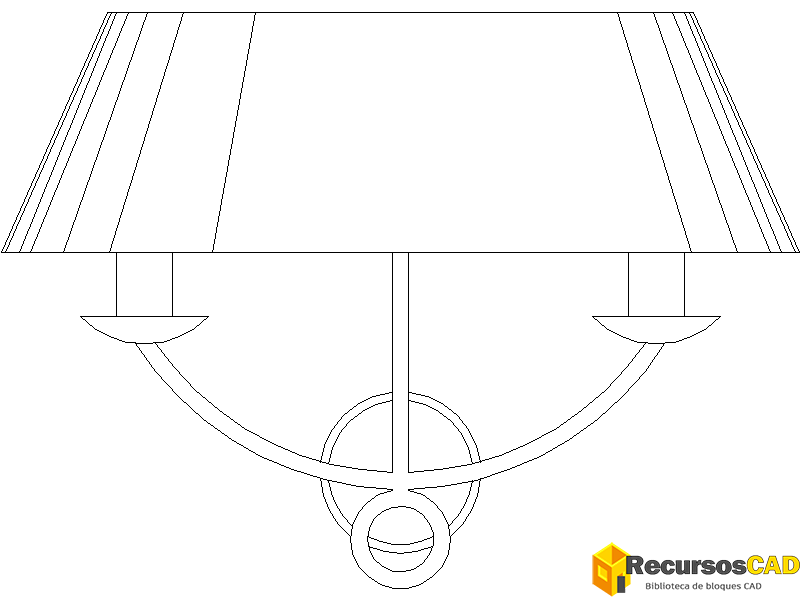 Aplique de dos brazos con pantalla única