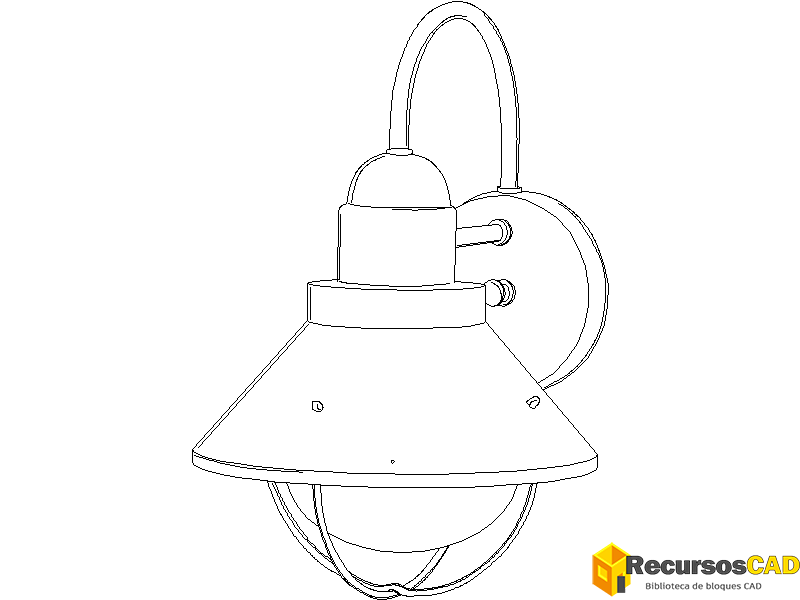 Bloques DWG de lámparas de pared, apliques y diseños industriales vintage para AutoCAD