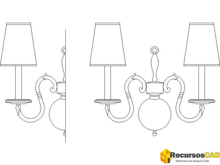 Bloques DWG de Lámparas de Pared y Apliques Armados Gratis para AutoCAD ...