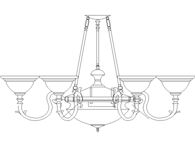 Araña con cuenco de madera con iluminación superior