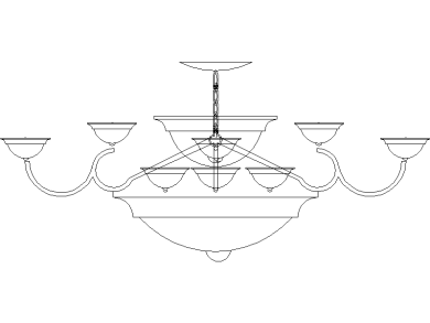 Araña con cuencos centrales en dos niveles