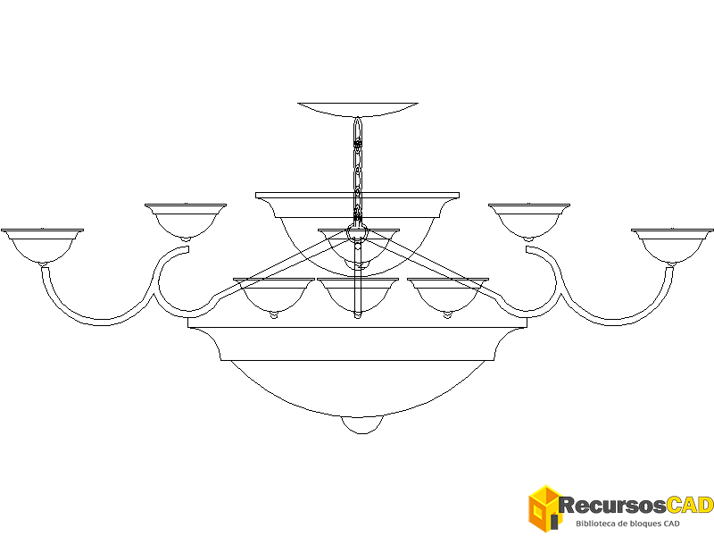 Araña con cuencos centrales en dos niveles