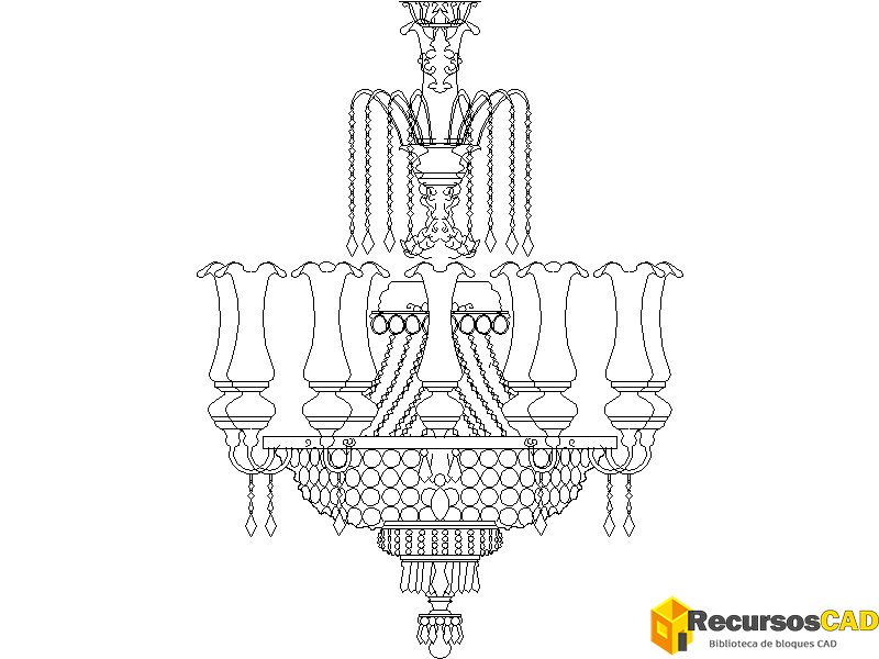 Araña de cristal con luces altas