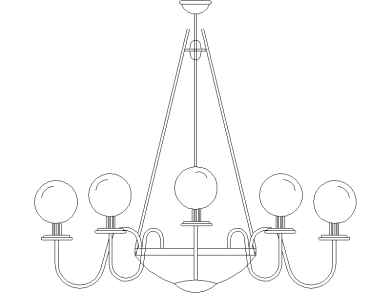 Araña de cuenco central con luces de globo