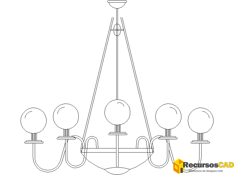 Araña de cuenco central con luces de globo