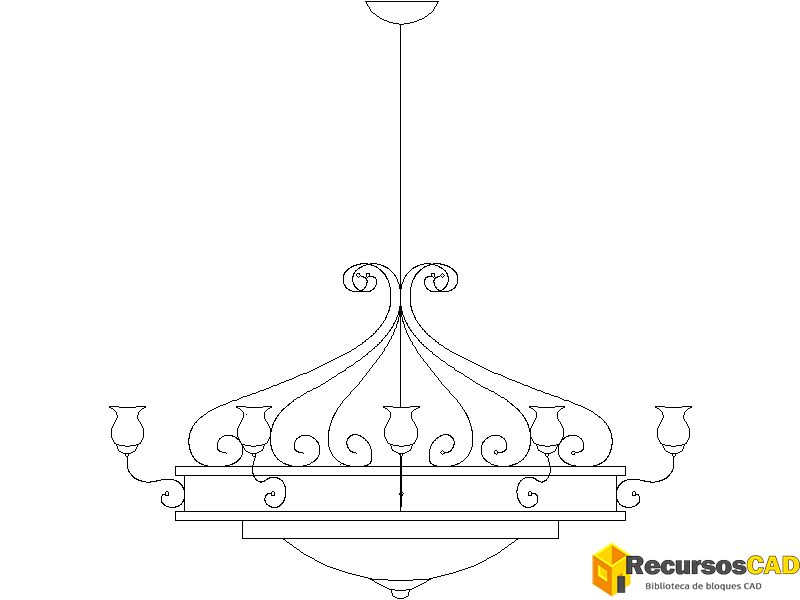 Araña de latón de 8 luces