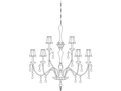 Araña de porcelana con gotas de cristal