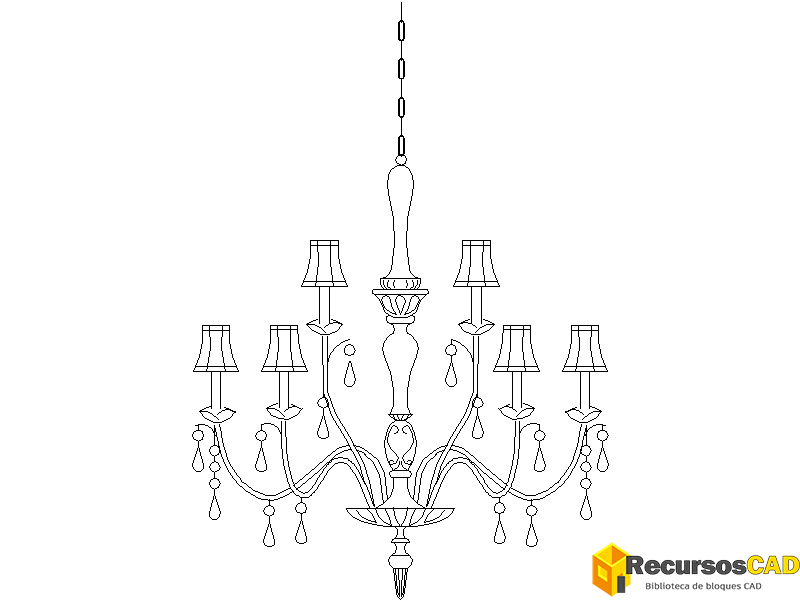 Araña de porcelana con gotas de cristal