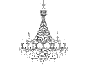 Araña de velas con gotas de cristal