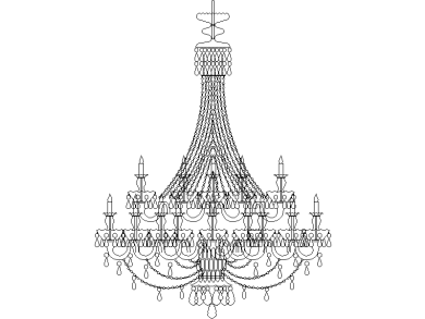 Araña de velas con gotas de cristal