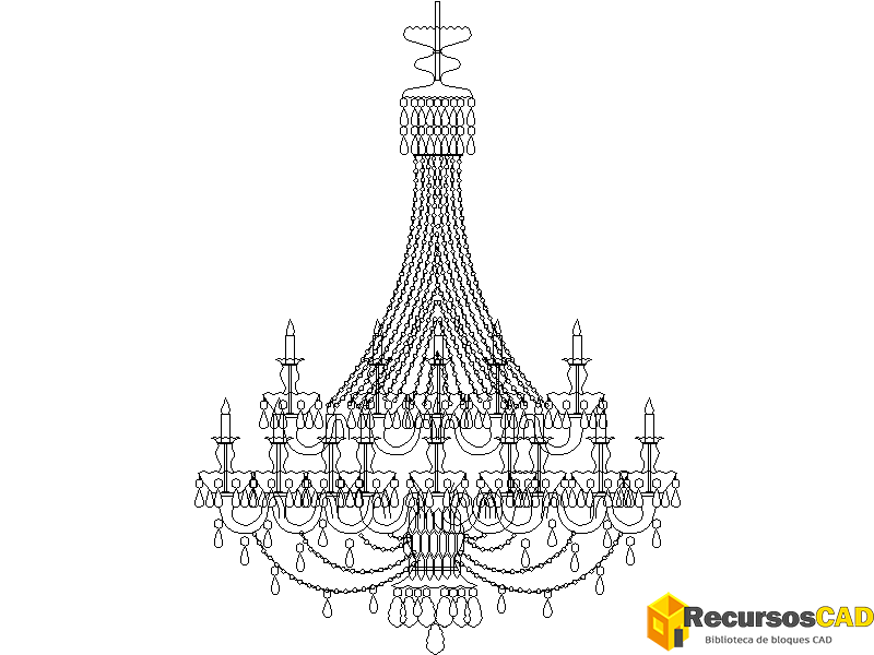 Araña de velas con gotas de cristal