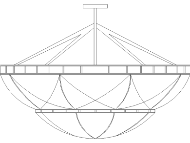Araña majestuosa de cuenco de 2 niveles