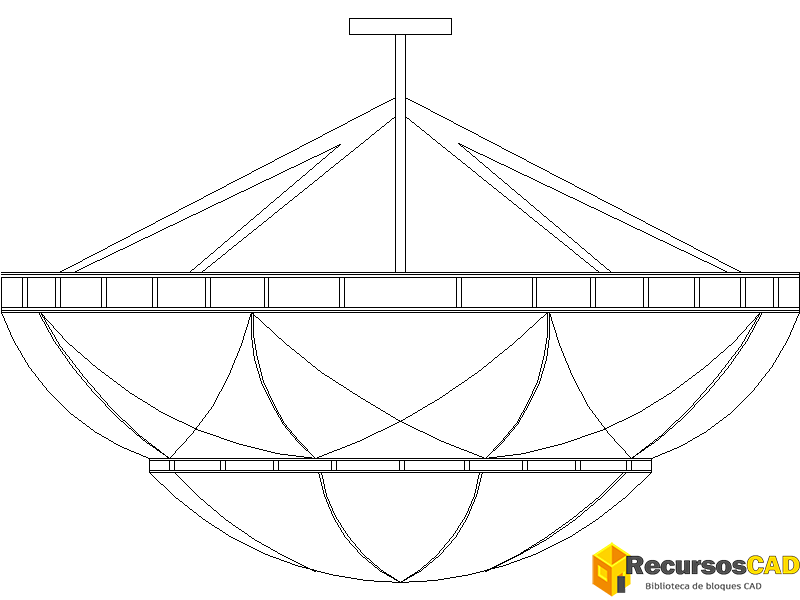 Araña majestuosa de cuenco de 2 niveles