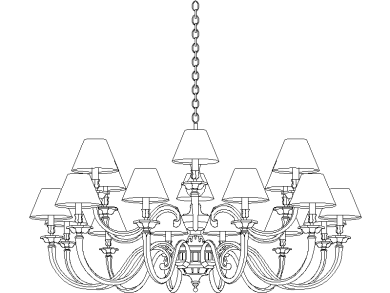 Araña majestuosa de latón