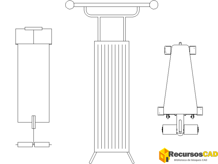 Bloques para AutoCAD: Completo Mobiliario de Gimnasio en Formato DWG ...