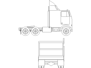 Descargar camión tráiler AutoCAD DWG Gratis – plano 2D