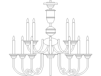 Candelabro con velas con iluminación superior