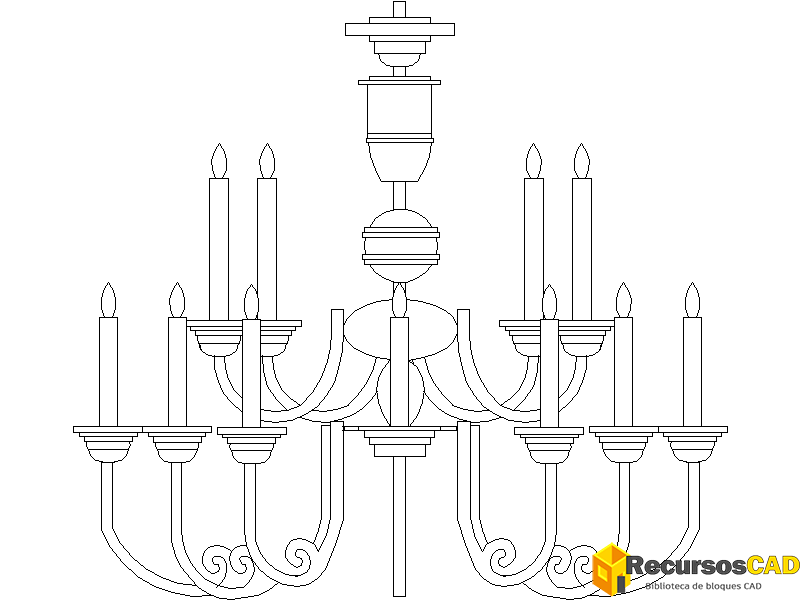 Candelabro con velas con iluminación superior