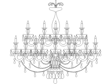 Candelabro de cristal de 2 niveles