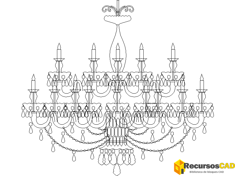 Candelabro de cristal de 2 niveles