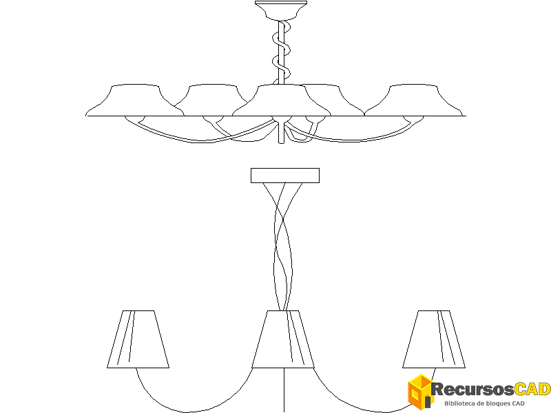 Candelabros con pantallas con iluminación superior