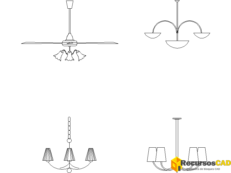 Candelabros simples hacia arriba