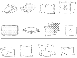 Bloques DWG de Cojines y Almohadas