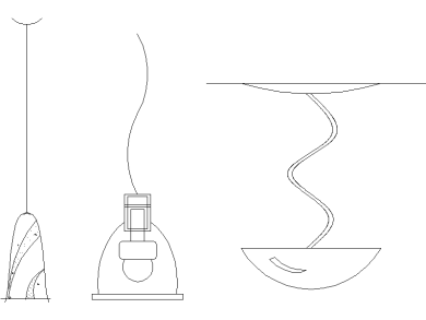 Colgantes modernos de pantalla y cuenco para AutoCAD gratis