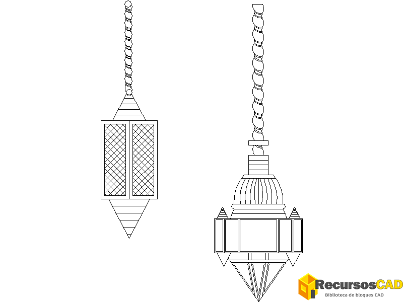 Bloques DWG de Luces Colgantes de Lujo