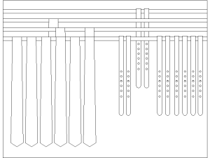 Bloques DWG Corbatas y Cinturones Colgantes