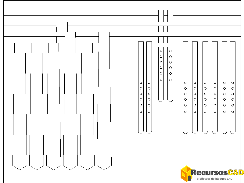 Bloques DWG Corbatas y Cinturones Colgantes