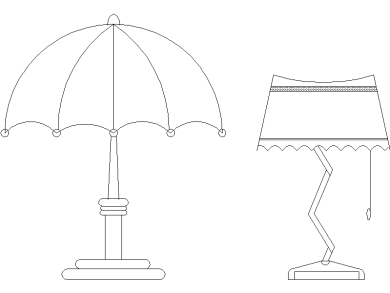 Dos lámparas vintage diferentes para AutoCAD