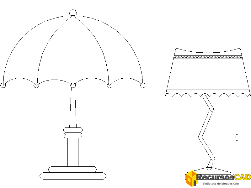 Dos lámparas vintage diferentes para AutoCAD