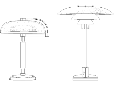 Dos versiones de una lámpara de banqueros