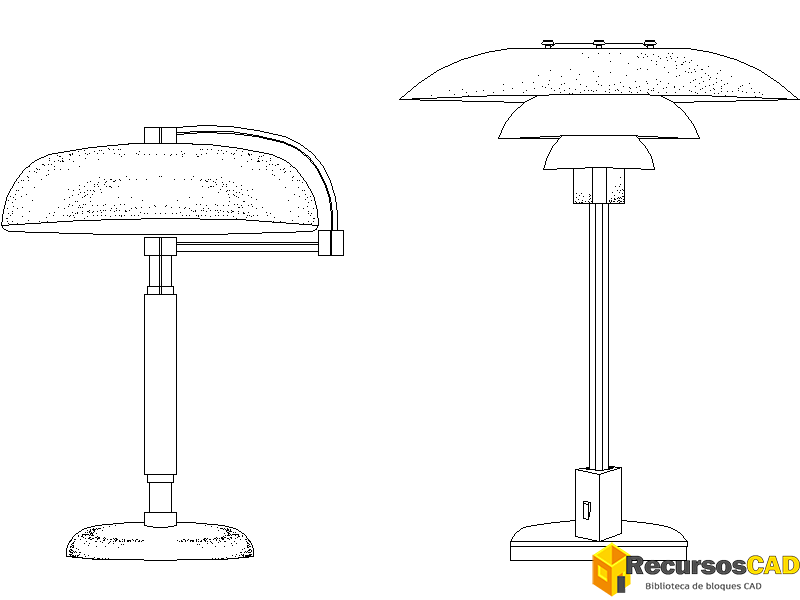 Dos versiones de una lámpara de banqueros