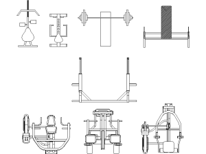 Elevación de 8 máquinas de gimnasio diferentes