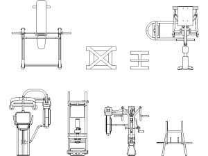 Bloques para AutoCAD: Completo Mobiliario de Gimnasio en Formato DWG ...