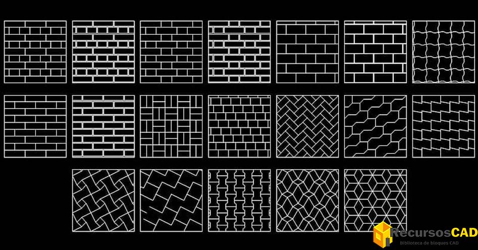 Descarga Gratis Hatch de Ladrillos y Adoquines para AutoCAD
