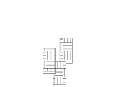 Lámpara colgante con 3 pantallas cilíndricas