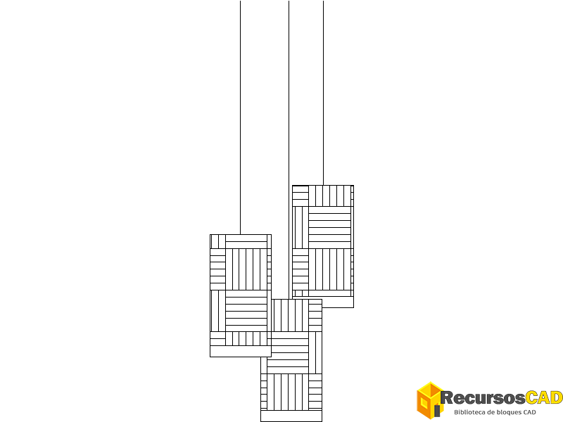 Lámpara colgante con 3 pantallas cilíndricas